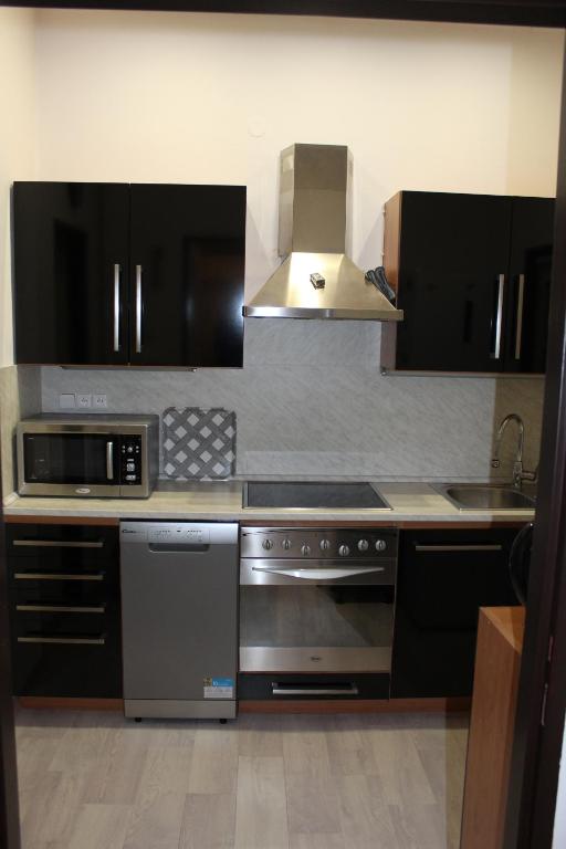 Kuchyň nebo kuchyňský kout v ubytování Apartmán Nerudova