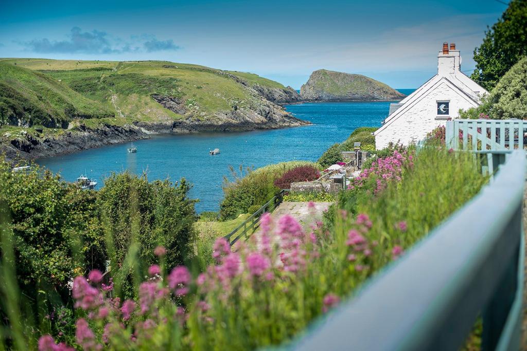 ein Haus mit Blick auf einen Wasserkörper in der Unterkunft The Smithy in Haverfordwest