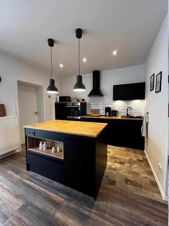 Kuchyň nebo kuchyňský kout v ubytování Ferienwohnung Seemöwe