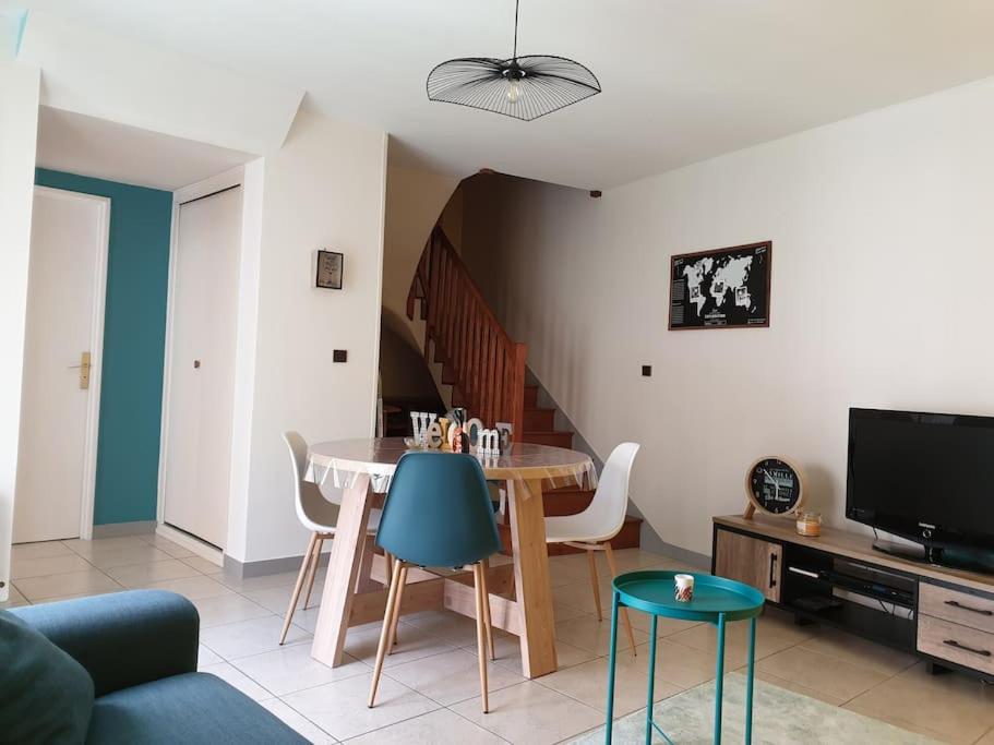 TV a/nebo společenská místnost v ubytování Appartement duplex avec terrasse en coeur de ville