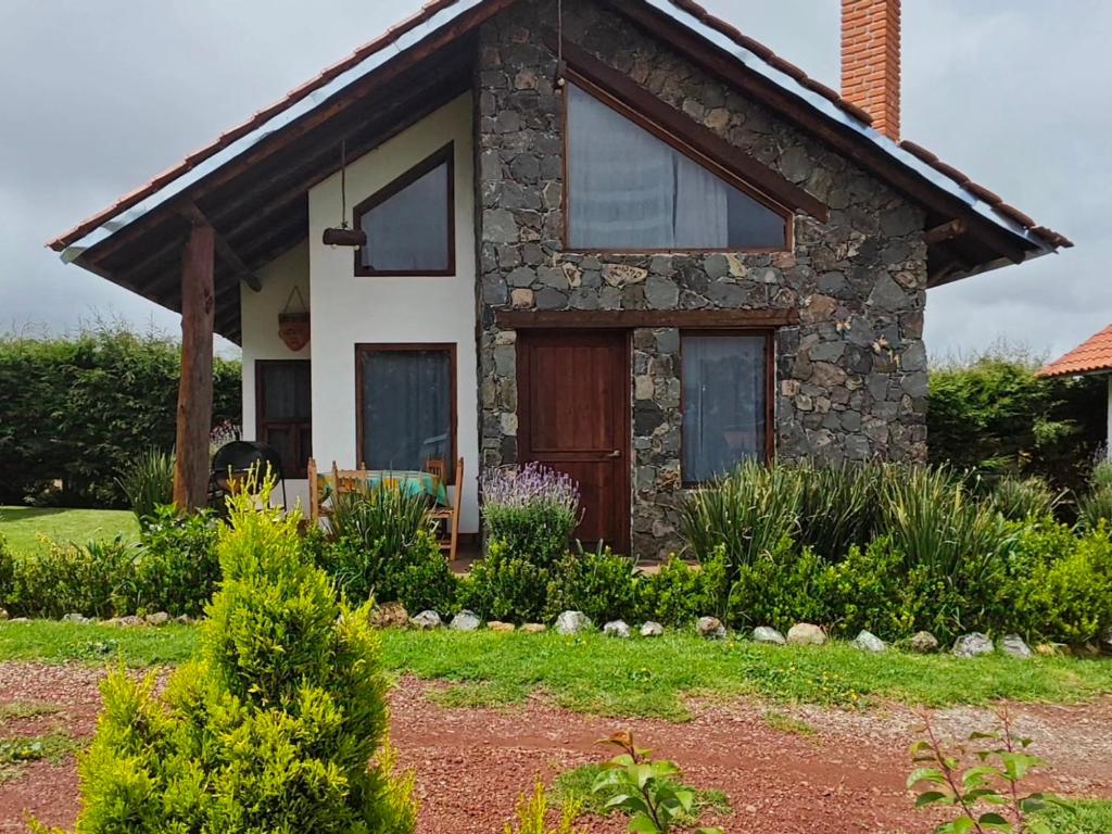 Zahrada ubytování Namasté Cabañas, Huasca de Ocampo