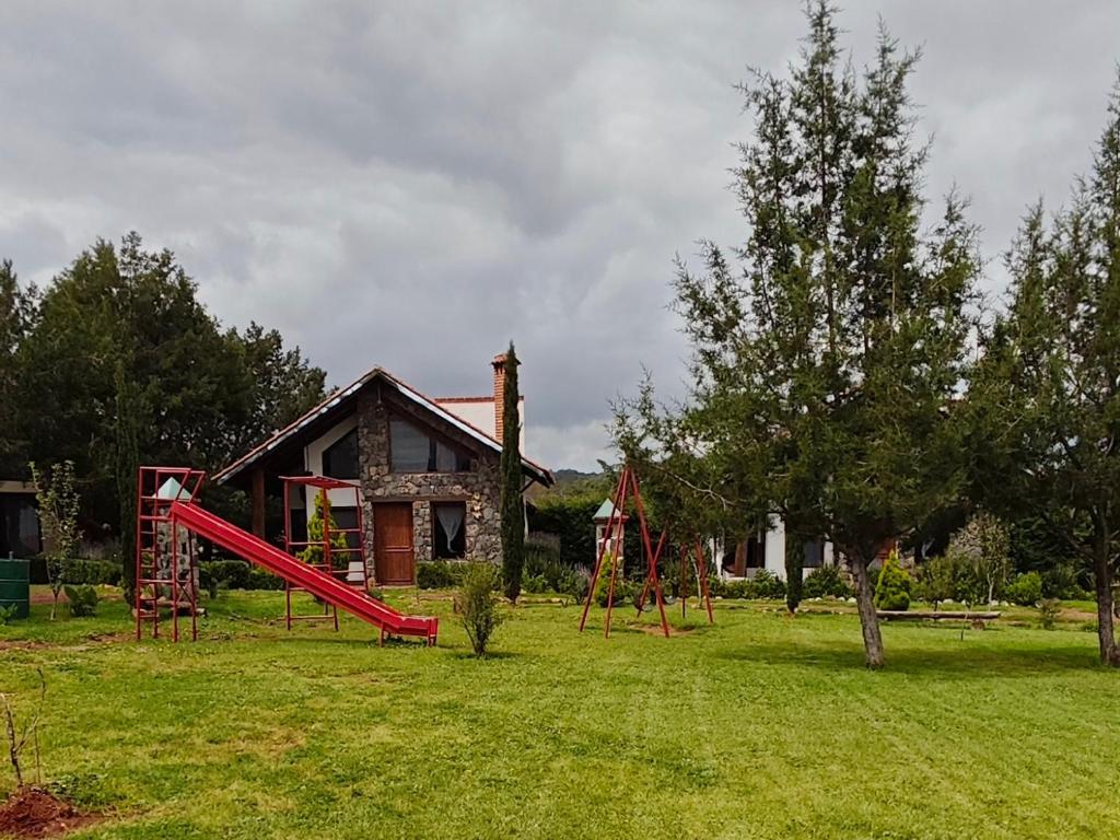 Zahrada ubytování Namasté Cabañas, Huasca de Ocampo