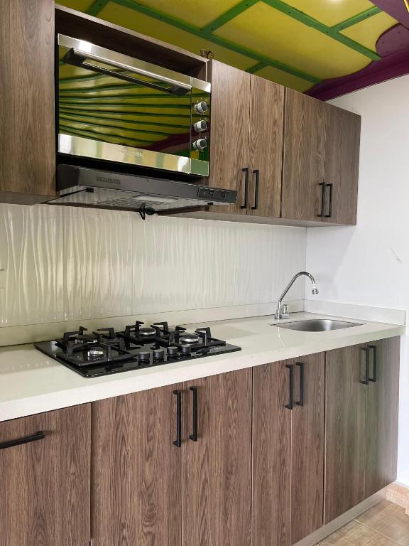 Kuchyň nebo kuchyňský kout v ubytování Dreams Hotel y Restaurante