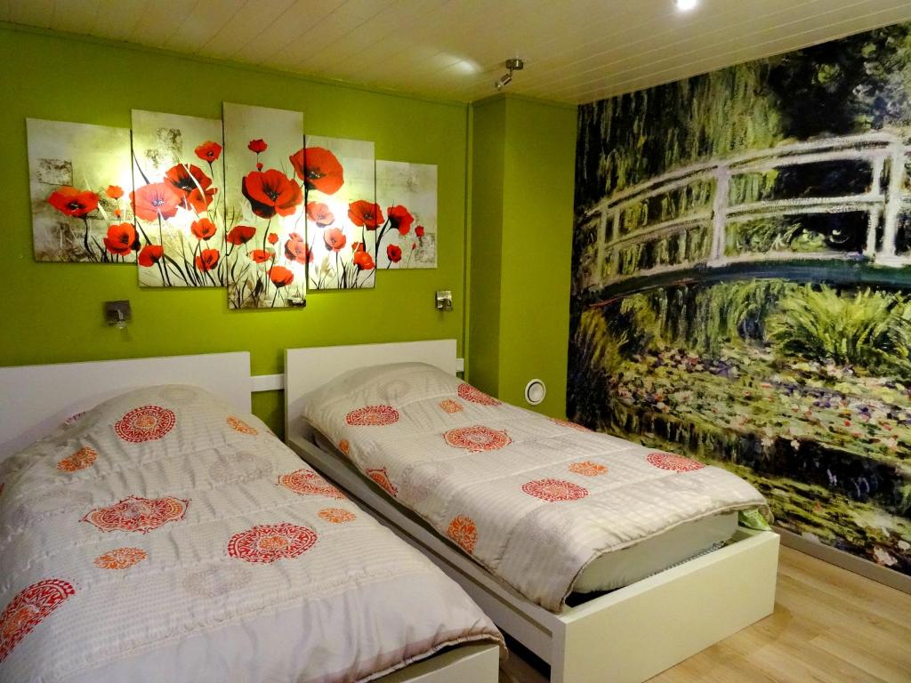 Postel nebo postele na pokoji v ubytování Datcha Bourguignonne, Chambres & Gîte