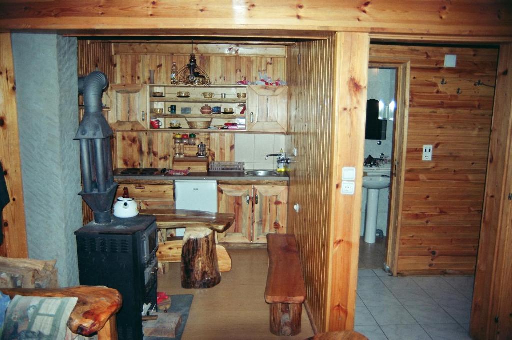 Kuchyň nebo kuchyňský kout v ubytování Guesthouse Planinarski dom Neviđen'o