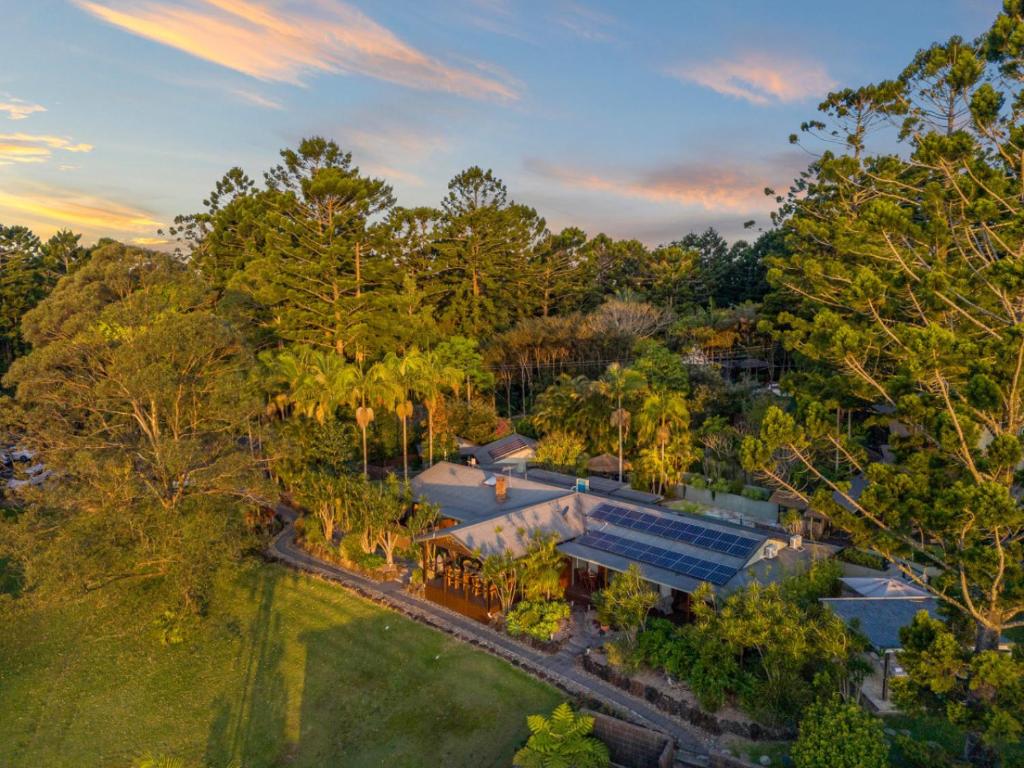 an overhead view of a house with trees at Cape Byron Suite 5 Private Suite with Ensuite in Byron Bay
