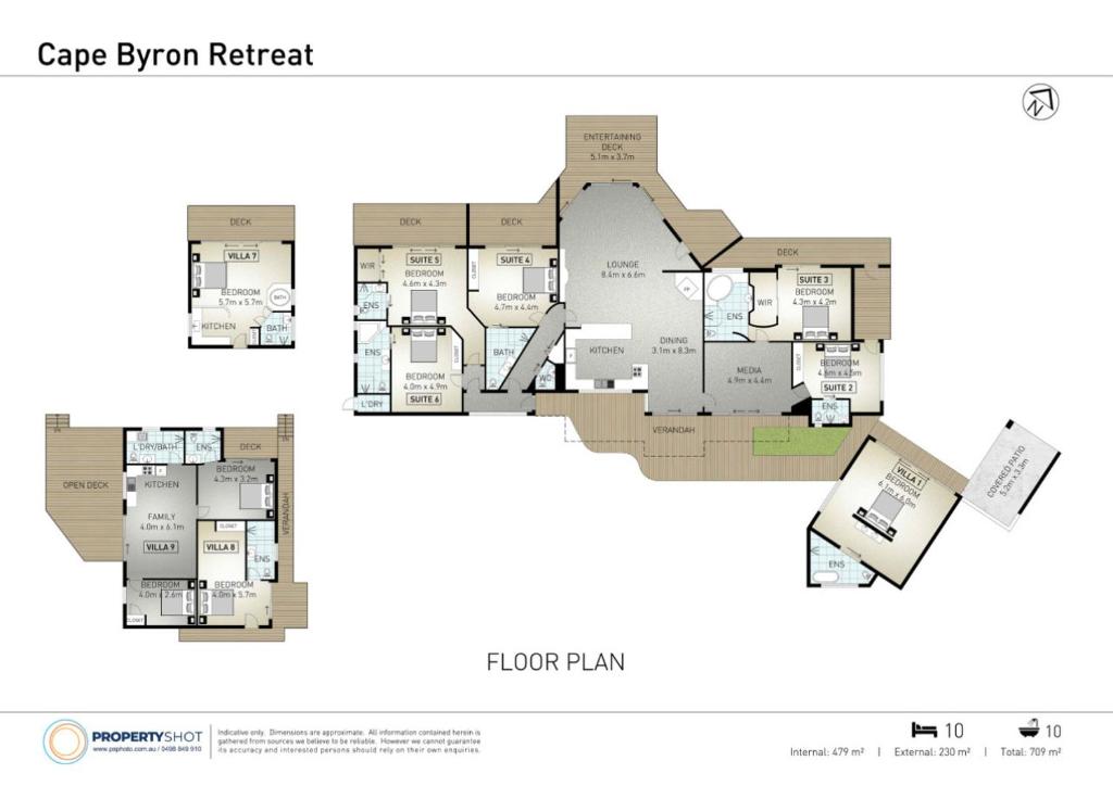 a floor plan of cape bryn retreat at Cape Byron Suite 5 Private Suite with Ensuite in Byron Bay