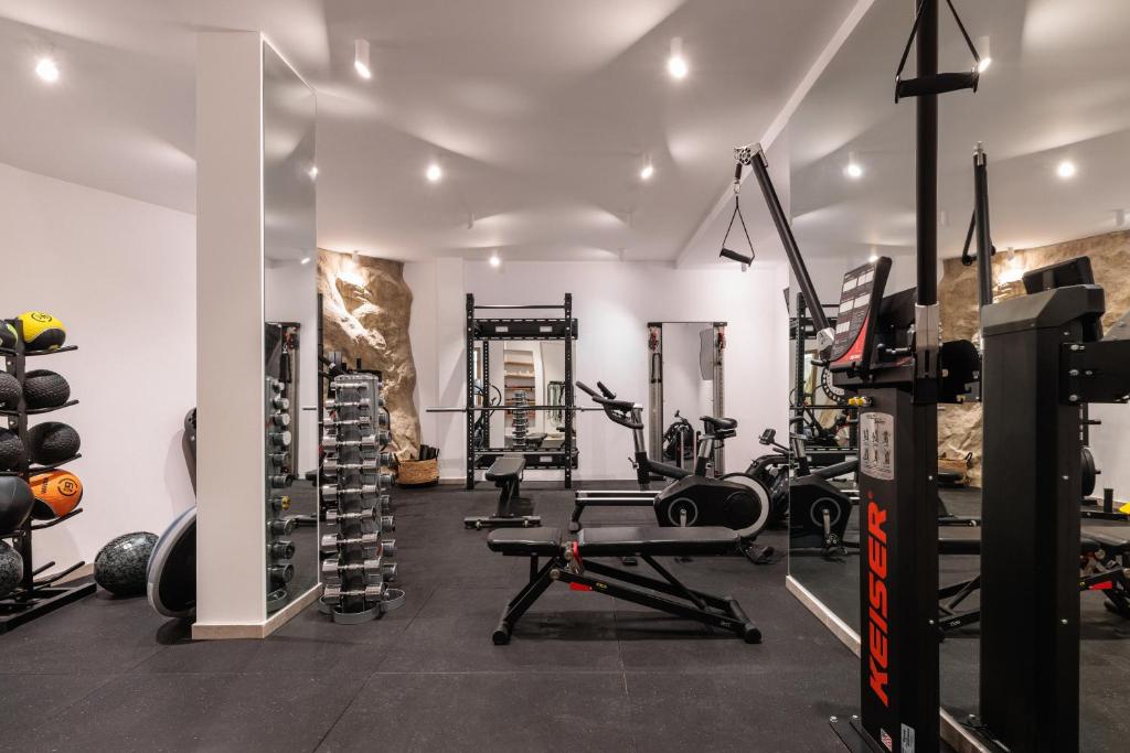 Fitness centrum a/nebo fitness zařízení v ubytování Mileo