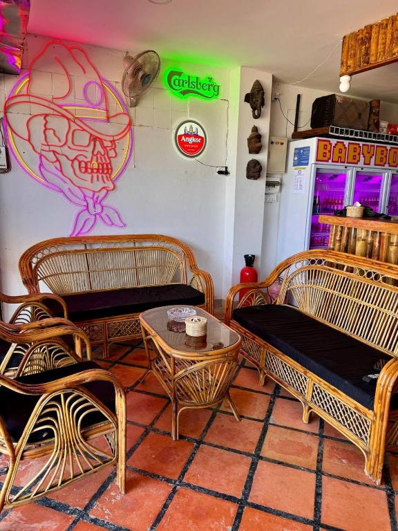 Posezení v ubytování Babybong Koh Rong