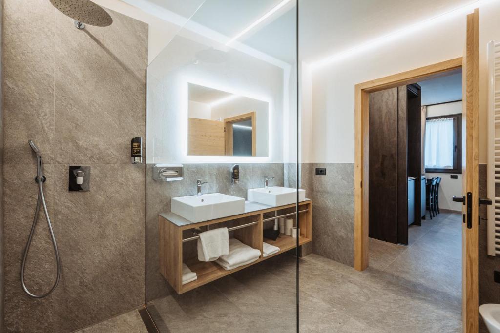 Koupelna v ubytování Residence Piz Aot