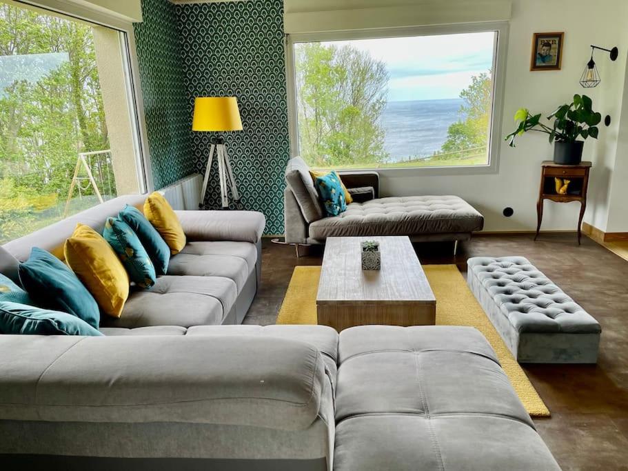 Χώρος καθιστικού στο Grande villa avec Vue mer, Spa et Ferme aux animaux
