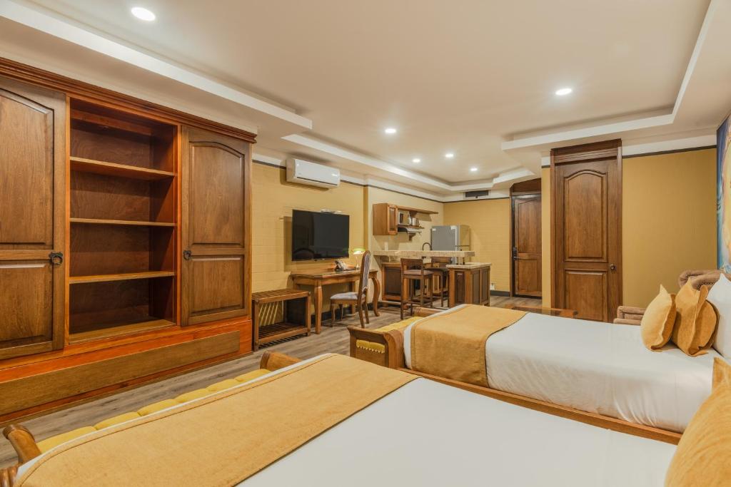 TV a/nebo společenská místnost v ubytování Hotel Du Parc