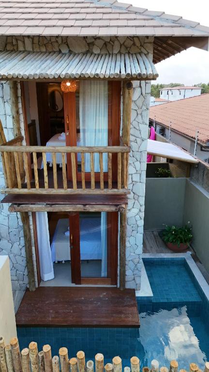 Rõdu või terrass majutusasutuses Malie Bangalô - Beach Tênnis - Sauna - Praia de Tabuba, Alagoas