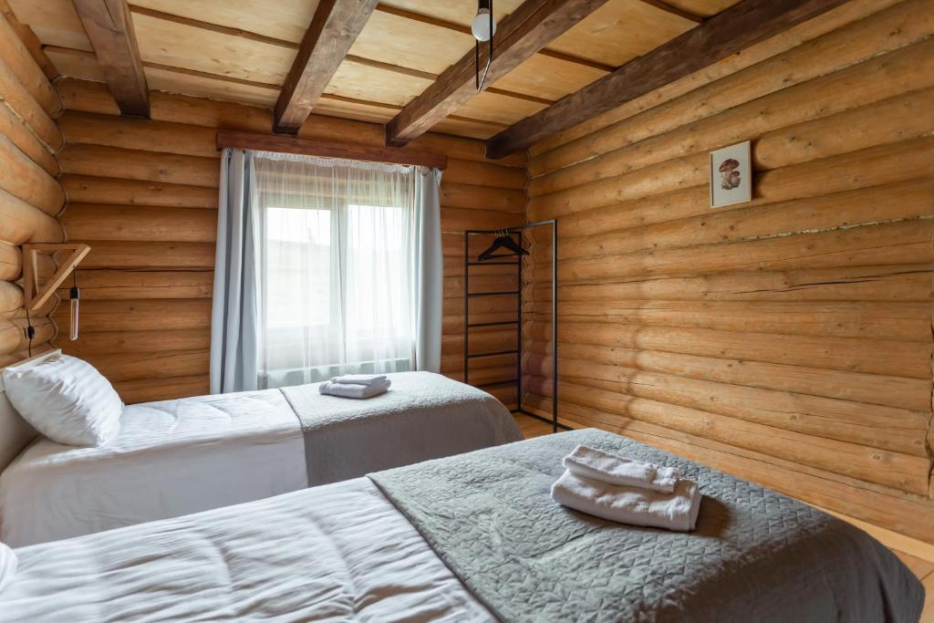 Postel nebo postele na pokoji v ubytování Chalet Borzhava
