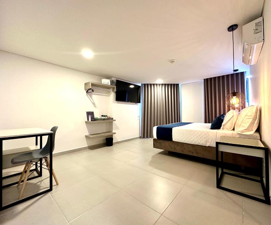 Kuchyň nebo kuchyňský kout v ubytování Hotel ECO 44