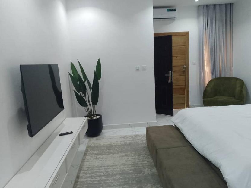 TV a/nebo společenská místnost v ubytování Prince Dikeoha home