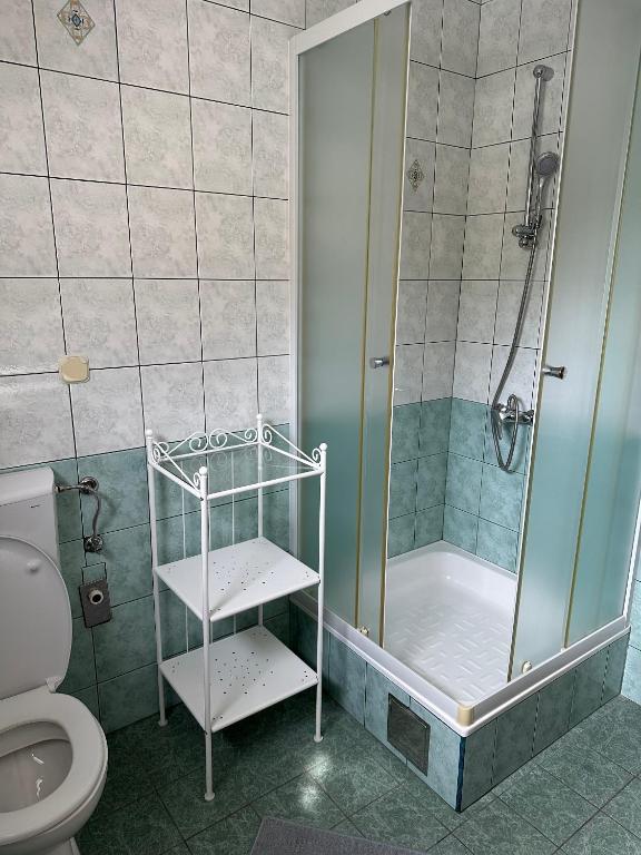 Koupelna v ubytování Family friendly apartments with a swimming pool Promajna, Makarska - 6849