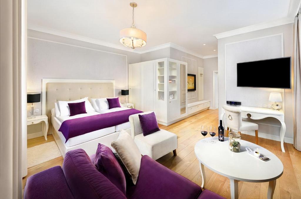 TV a/nebo společenská místnost v ubytování Hotel Lomnica