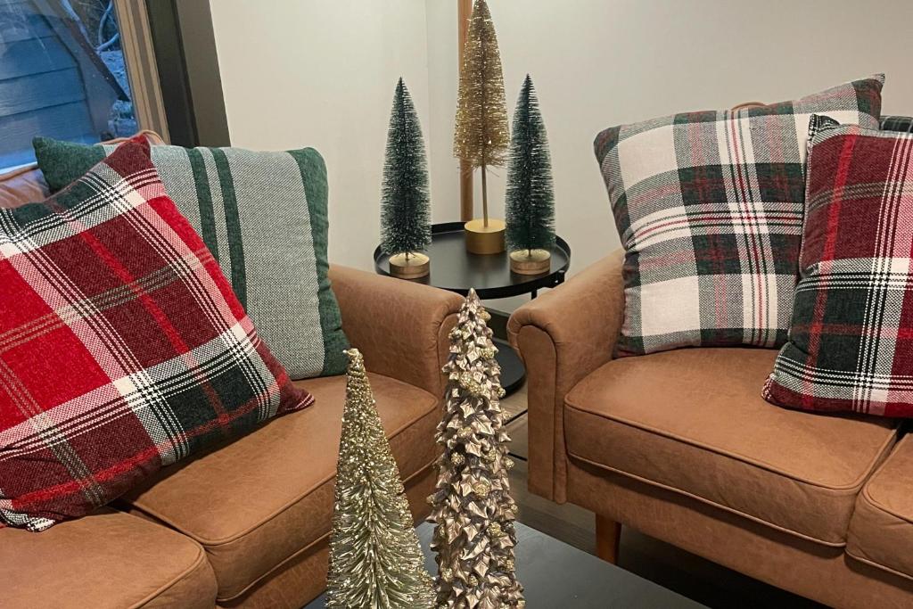 Posezení v ubytování The Evergreen A-Frame