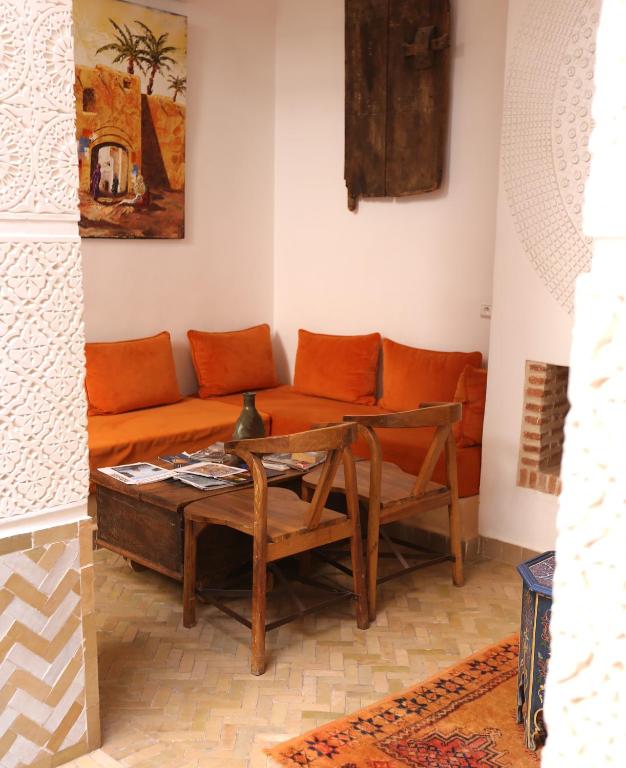 Posezení v ubytování Riad Ambre et Jasmin