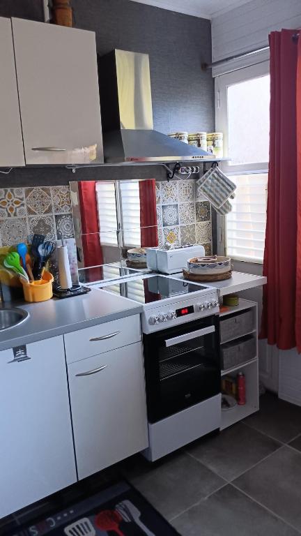 Kuchyň nebo kuchyňský kout v ubytování Le LiloVert - Studio 24 m2