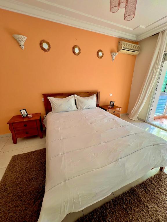 Postel nebo postele na pokoji v ubytování Appartement Central Rabat Tour Hassan