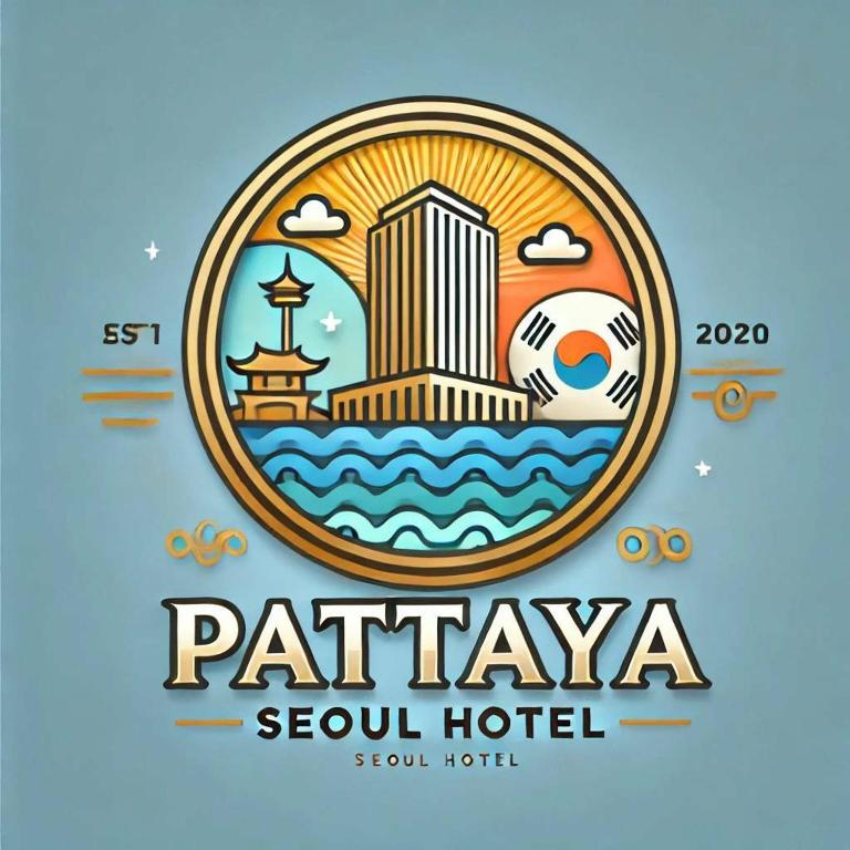 Un logotipo para un hotel con una ciudad en el centro. en Seoul Boutique Hotel 서울부티크호텔 首尔精品酒店, en Pattaya central