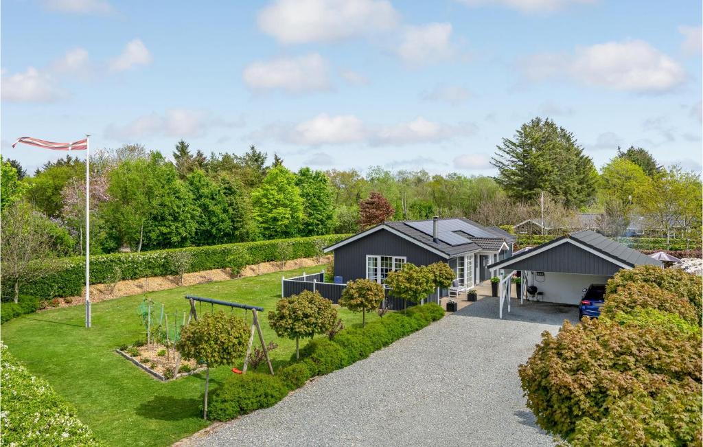 an aerial view of a garden with a playground at Stunning Home In Oksbøl With Kitchen in Oksbøl