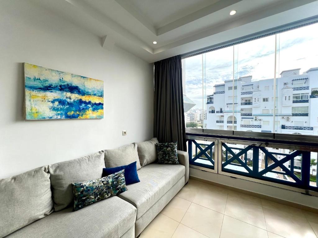 Posezení v ubytování Blue Wave Apartment