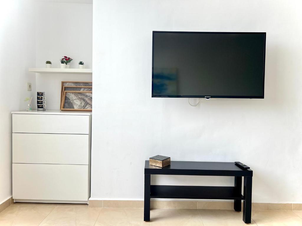 TV a/nebo společenská místnost v ubytování Blue Wave Apartment