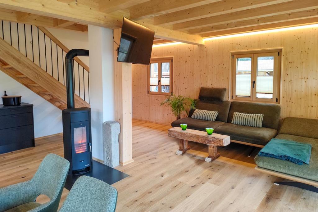 Posezení v ubytování Chalet Flanitzmühle