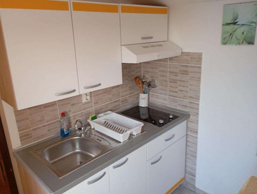 Kuchyň nebo kuchyňský kout v ubytování Apartments Ivo