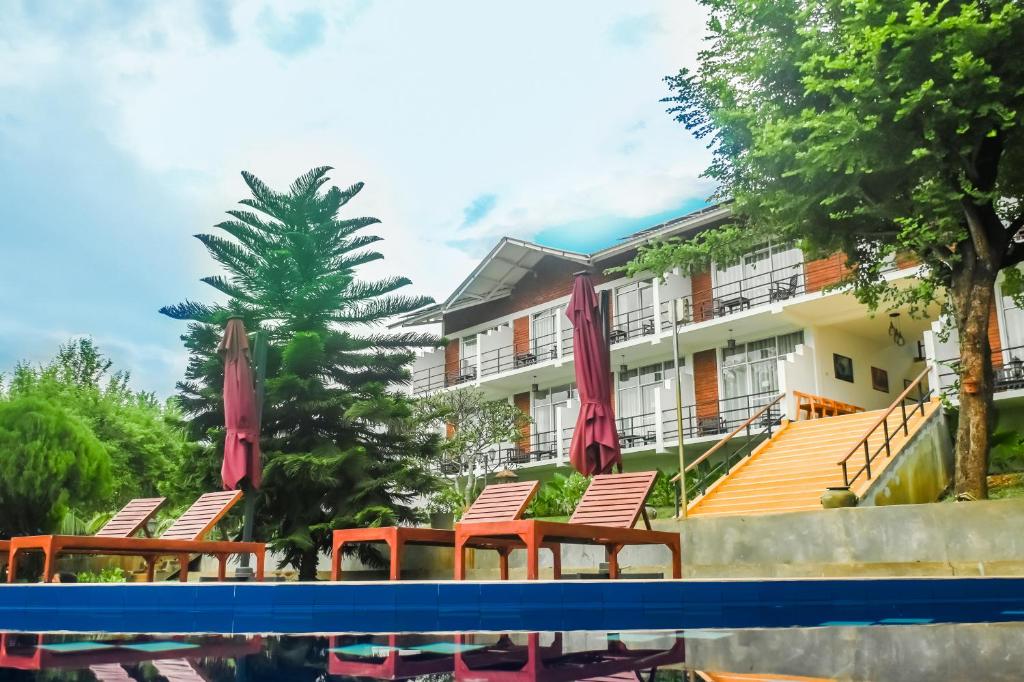 Balkón nebo terasa v ubytování Agbo Hotel