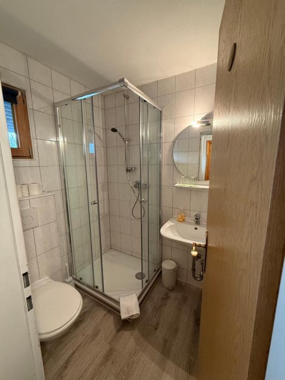 Koupelna v ubytování Hotel Mühleneck