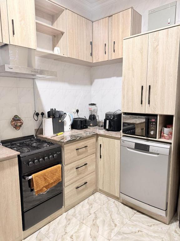 Kuchyň nebo kuchyňský kout v ubytování Mercy Apartment