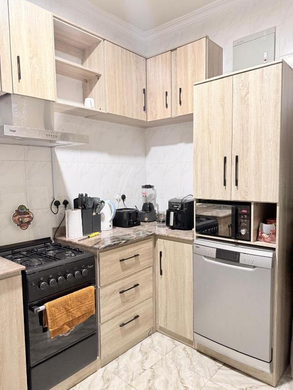 Kuchyň nebo kuchyňský kout v ubytování Mercy Apartment