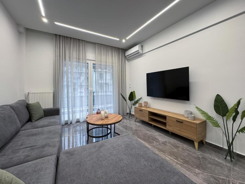 TV a/nebo společenská místnost v ubytování Luxurious Residence Thessaloniki