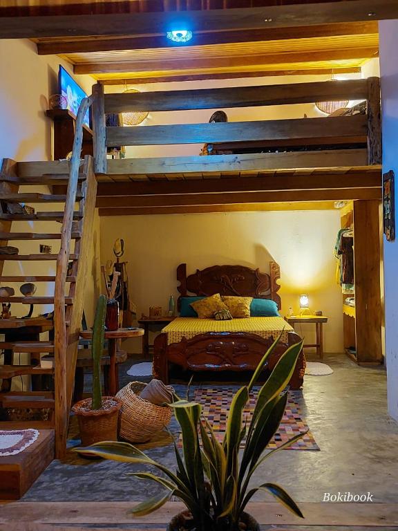 Postel nebo postele na pokoji v ubytování Tiny House Chamego