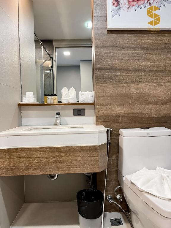 Koupelna v ubytování Slive Hotel