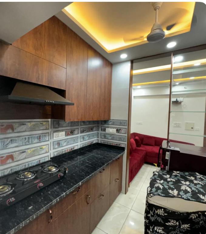 Kuchyň nebo kuchyňský kout v ubytování A Abode