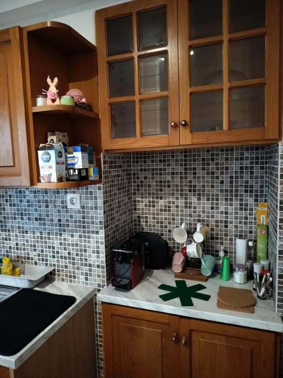 Kuchnia lub aneks kuchenny w obiekcie Άνετη διαμονή στο κέντρο της Ανατολής