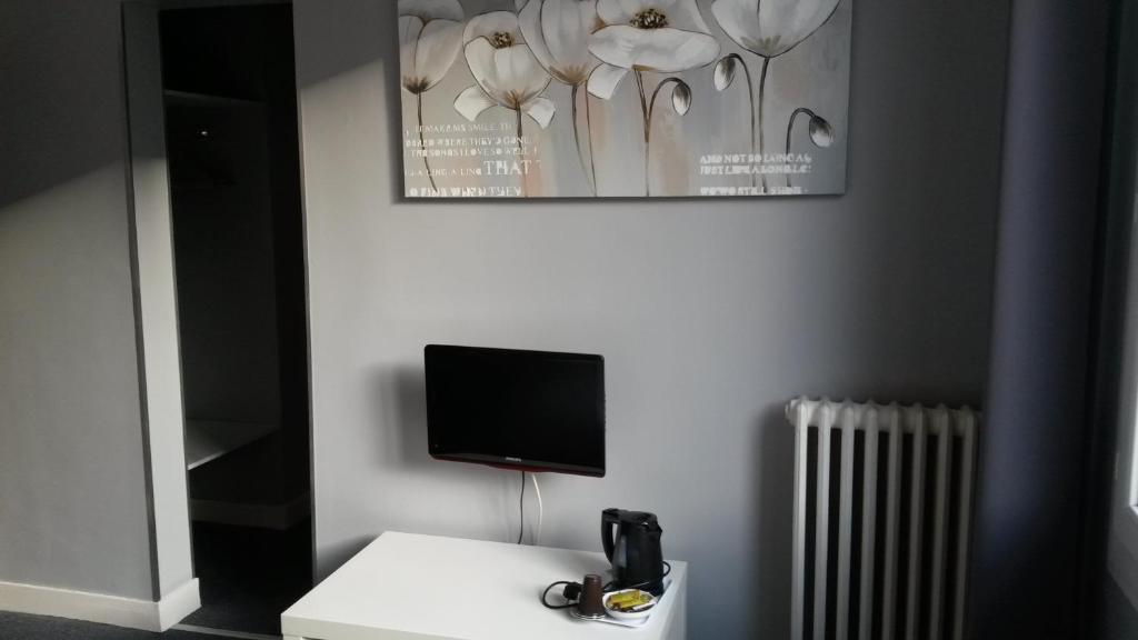 TV a/nebo společenská místnost v ubytování Hotel De l'Univers