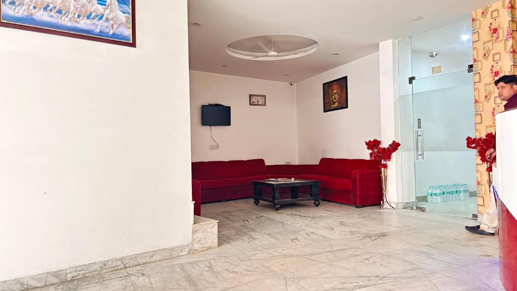 TV a/nebo společenská místnost v ubytování Hotel Platinum With Free Pickup-Delhi Airport