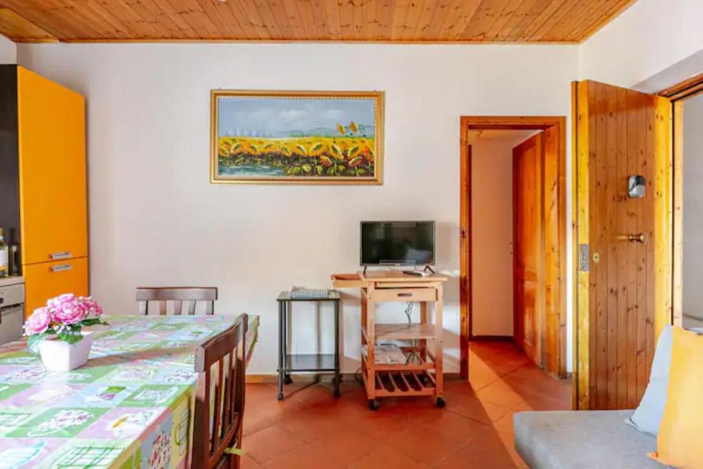 A television and/or entertainment centre at Toscana, La Terra Del Vino Sharon House per Degustare il Chianti!