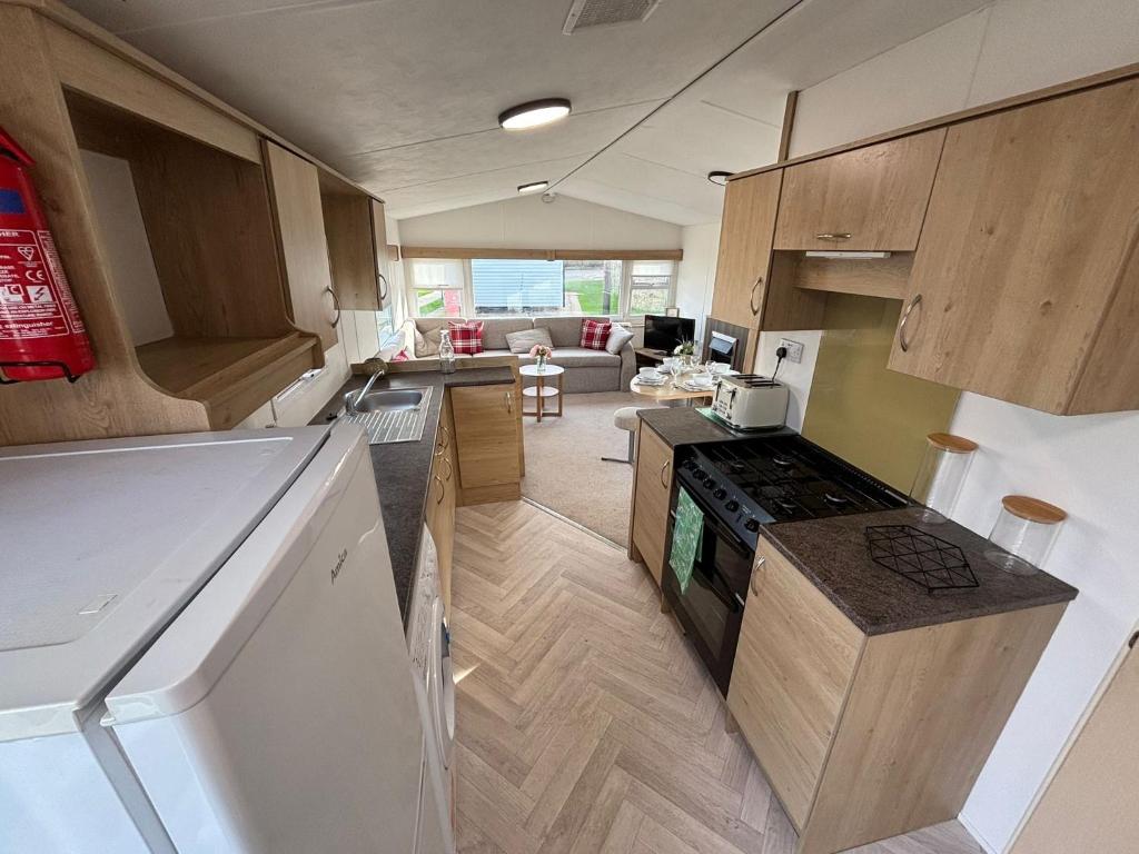 Kuchyň nebo kuchyňský kout v ubytování Eyemouth caravan for rent