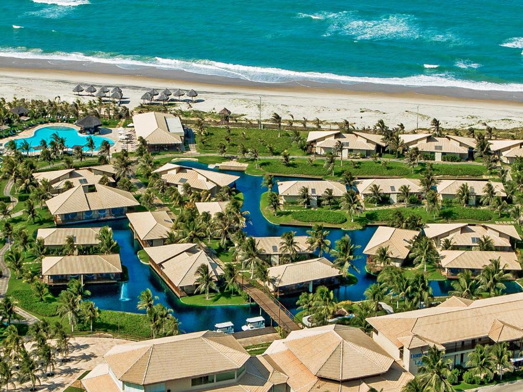 an aerial view of the resort and the beach at Dom Pedro Laguna Beach Resort & Golf in Aquiraz