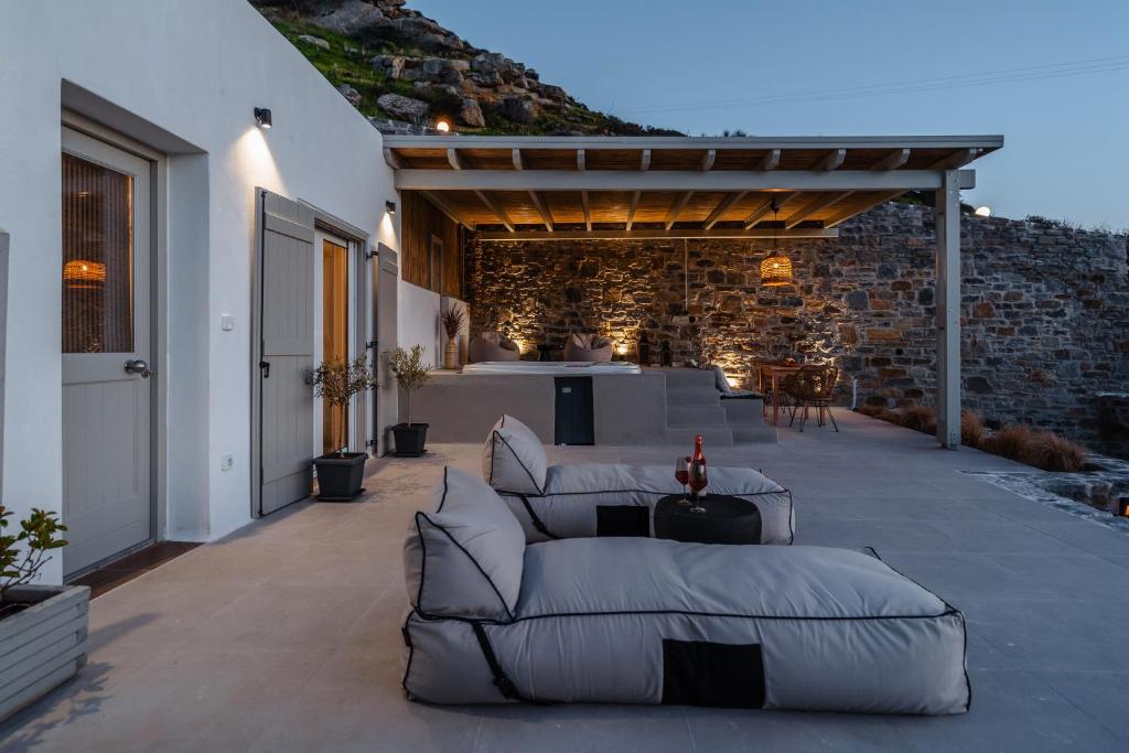 Posezení v ubytování Pleiades Villas Naxos