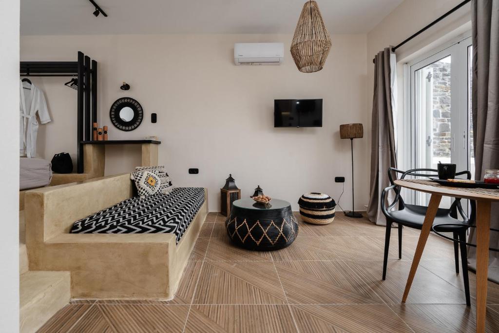 Posezení v ubytování Pleiades Villas Naxos