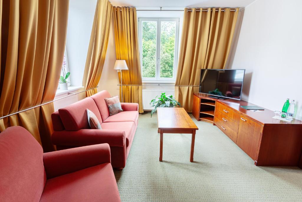 TV a/nebo společenská místnost v ubytování Spa & Wellness Hotel Olympia Marienbad
