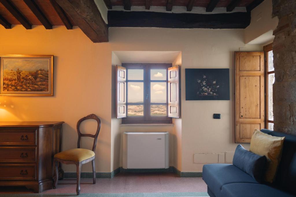 Posezení v ubytování Rocca d'Orcia Suites and Villas
